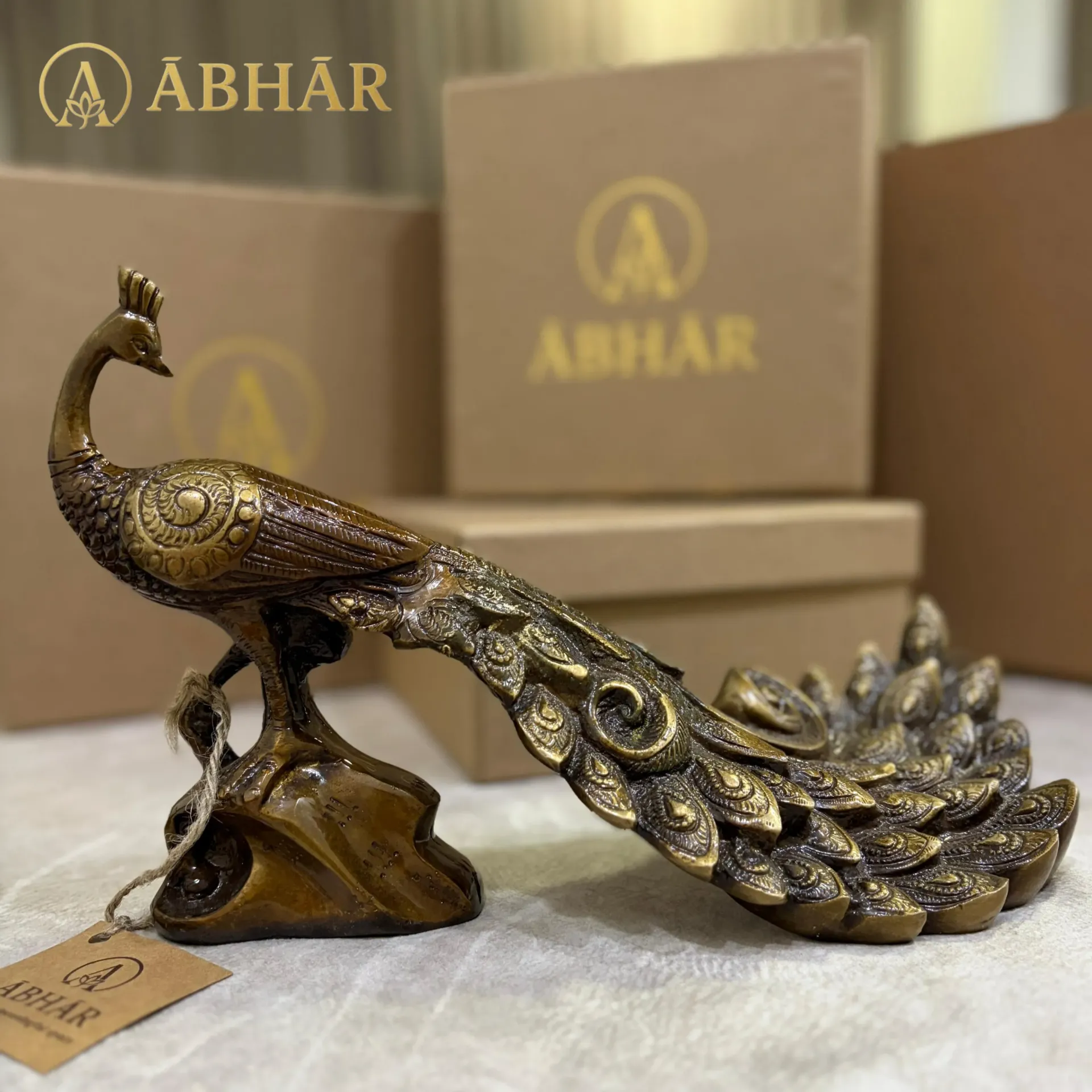 Brass Peacock Diya | 11"