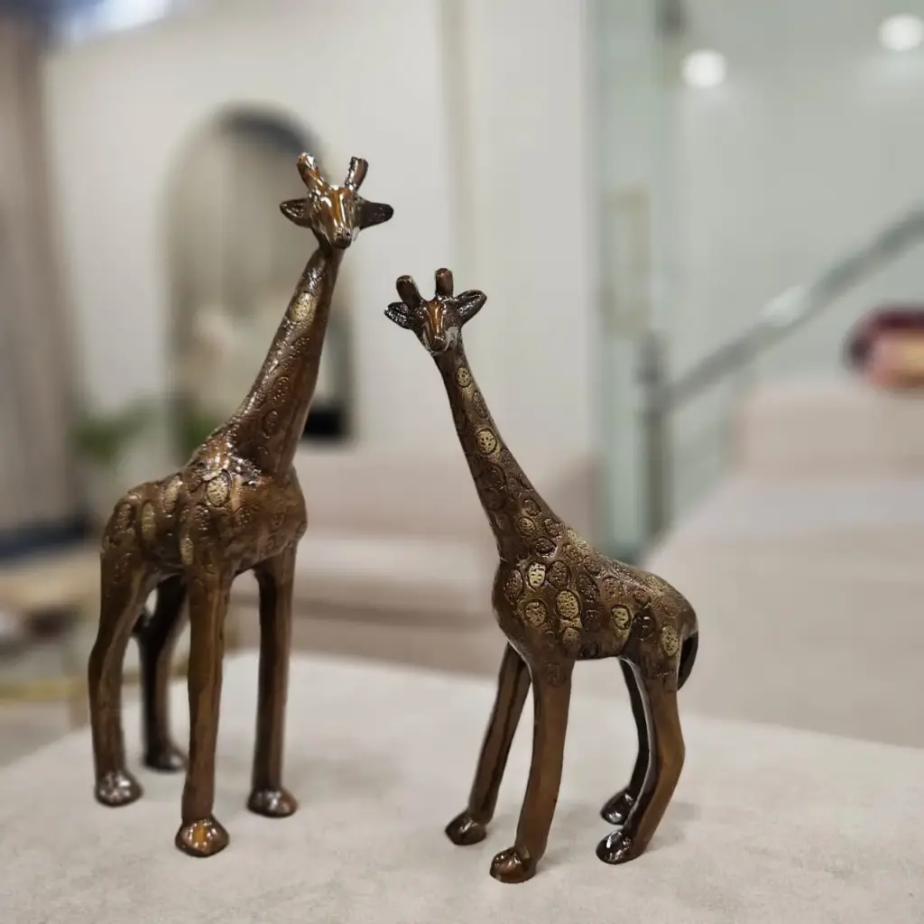 Brass Giraffe Pair – Graceful Togetherness