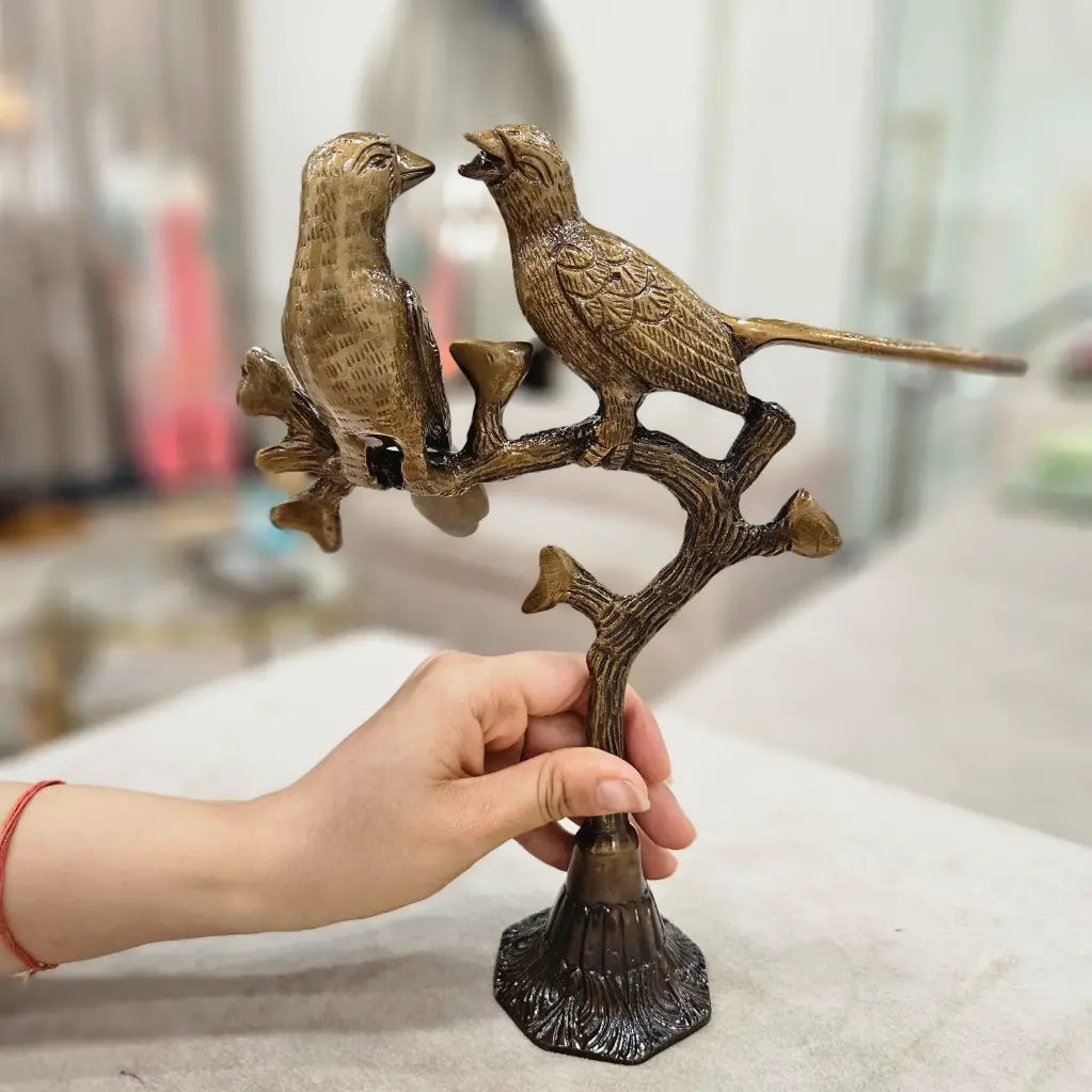 Brass Love Birds on a tree