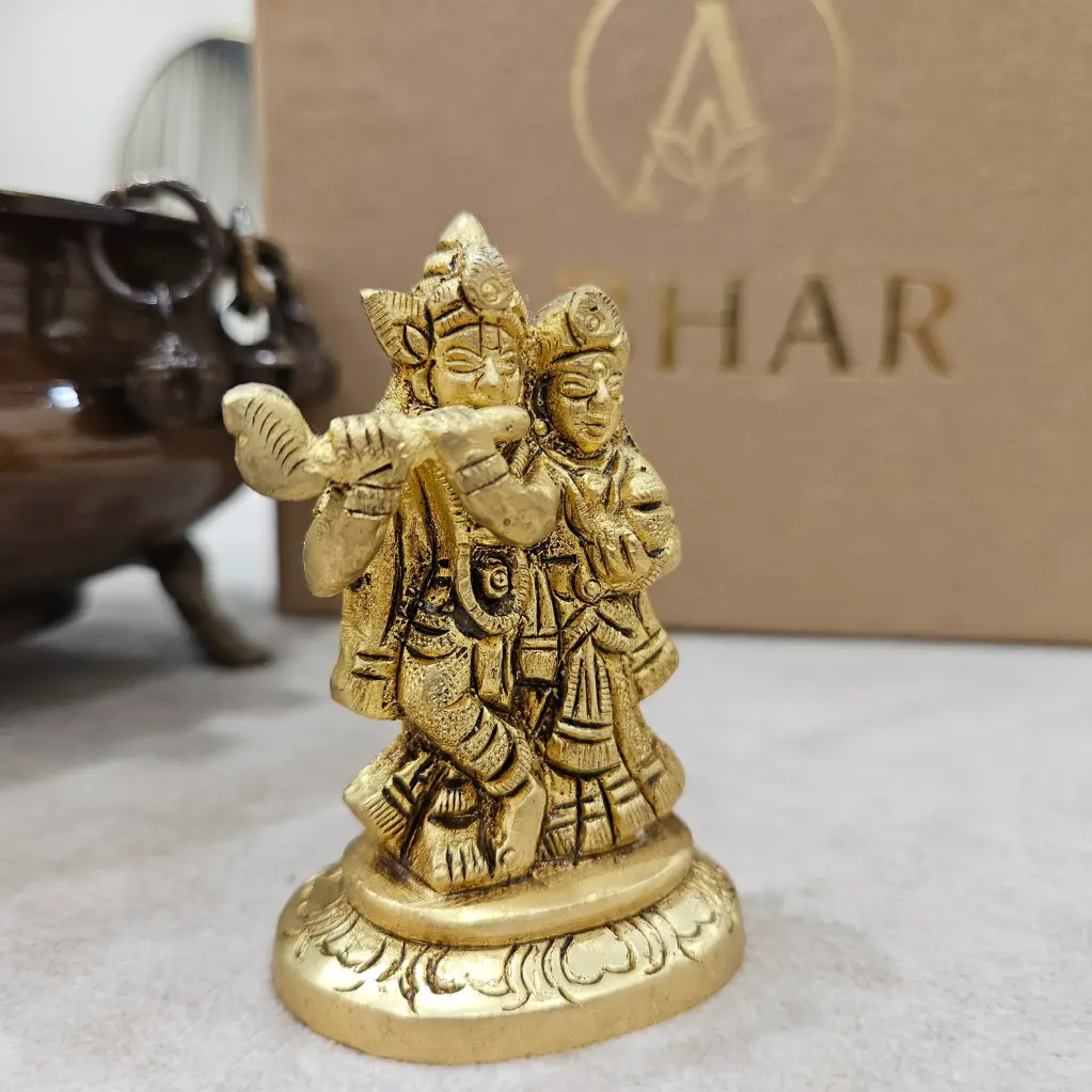 [B146] Brass Radha Krishna – Union of Divine Love | 3.5"