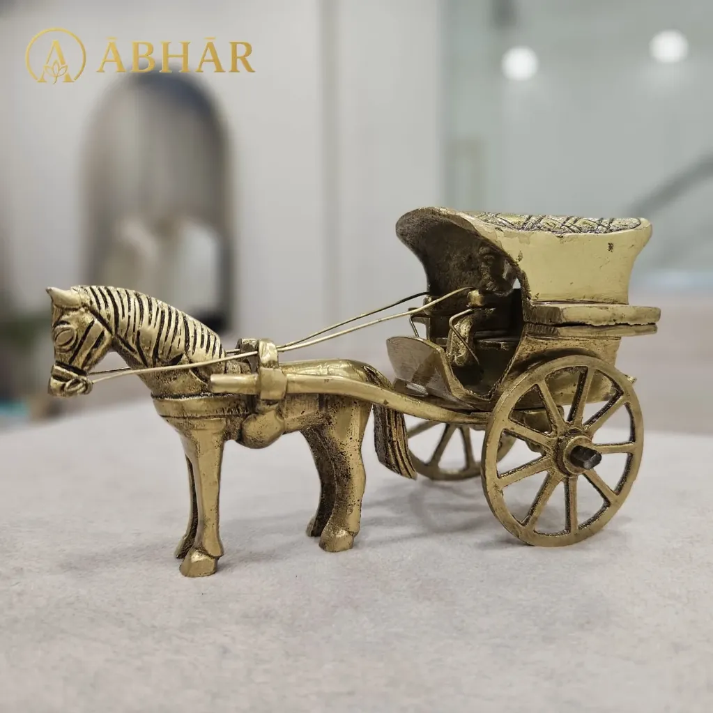 [B008] Brass Horse Drawn Carriage – Journey of Grace | 3"