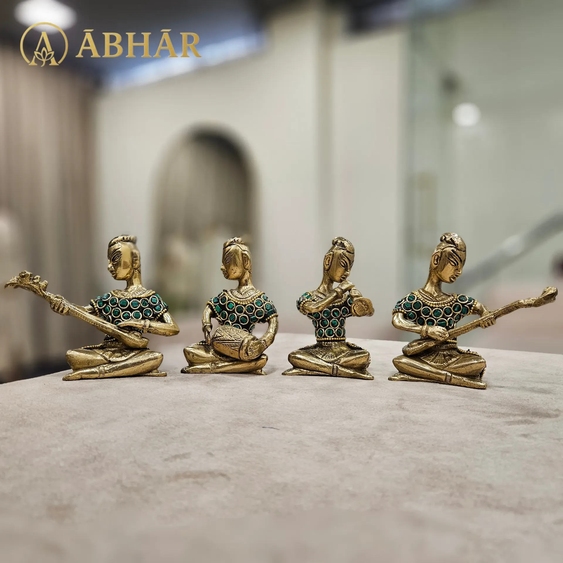 [B007] Brass Musician Set of 4 – Rhythm of Tradition | 3.5"