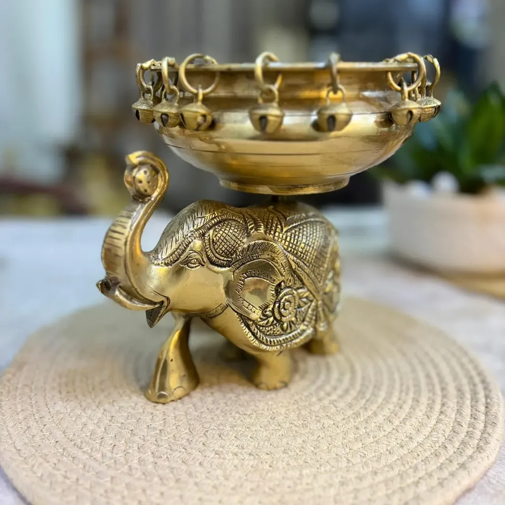 Brass Elephant Urli