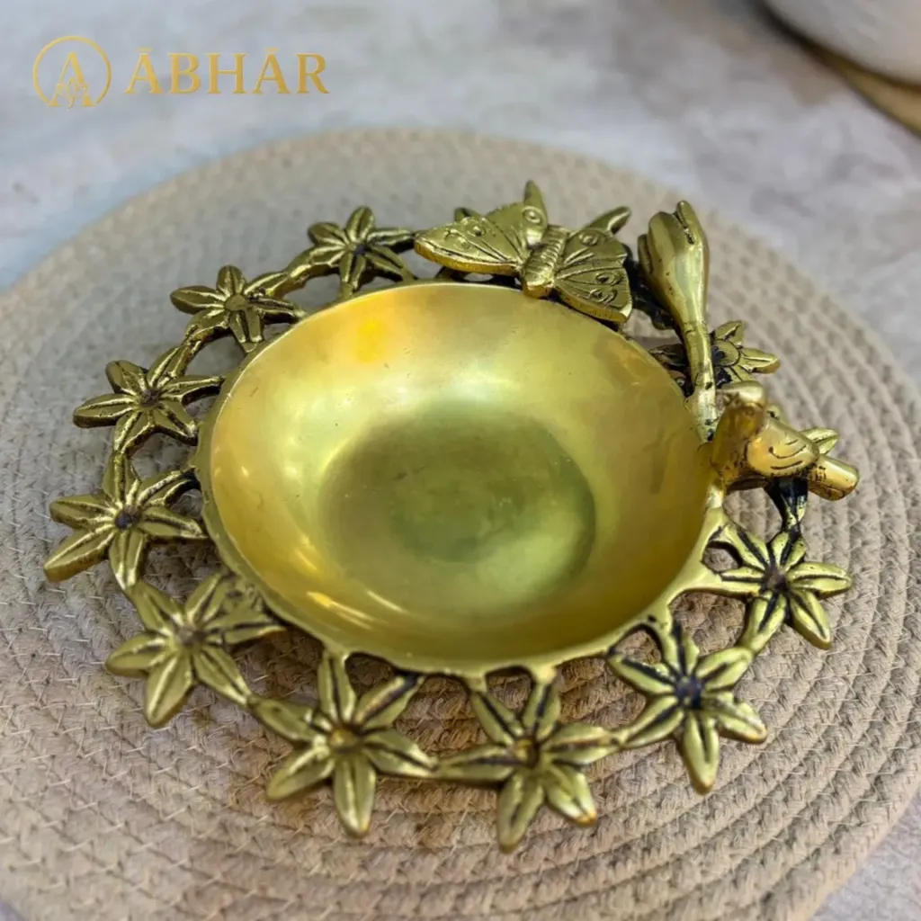 Brass Floral Urli – A Celebration of Nature & Grace
