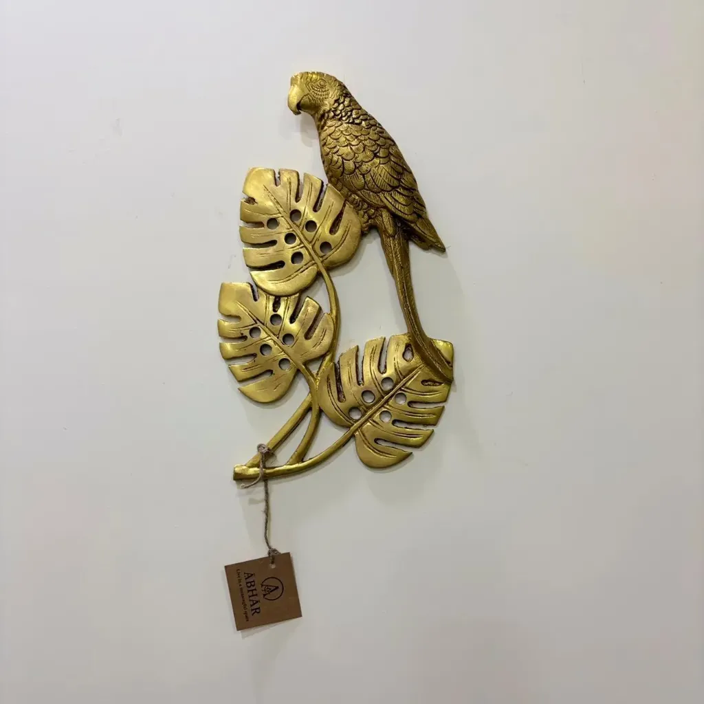 Brass Parrot Wall Accent – A Symbol of Joy & Vibrant Living