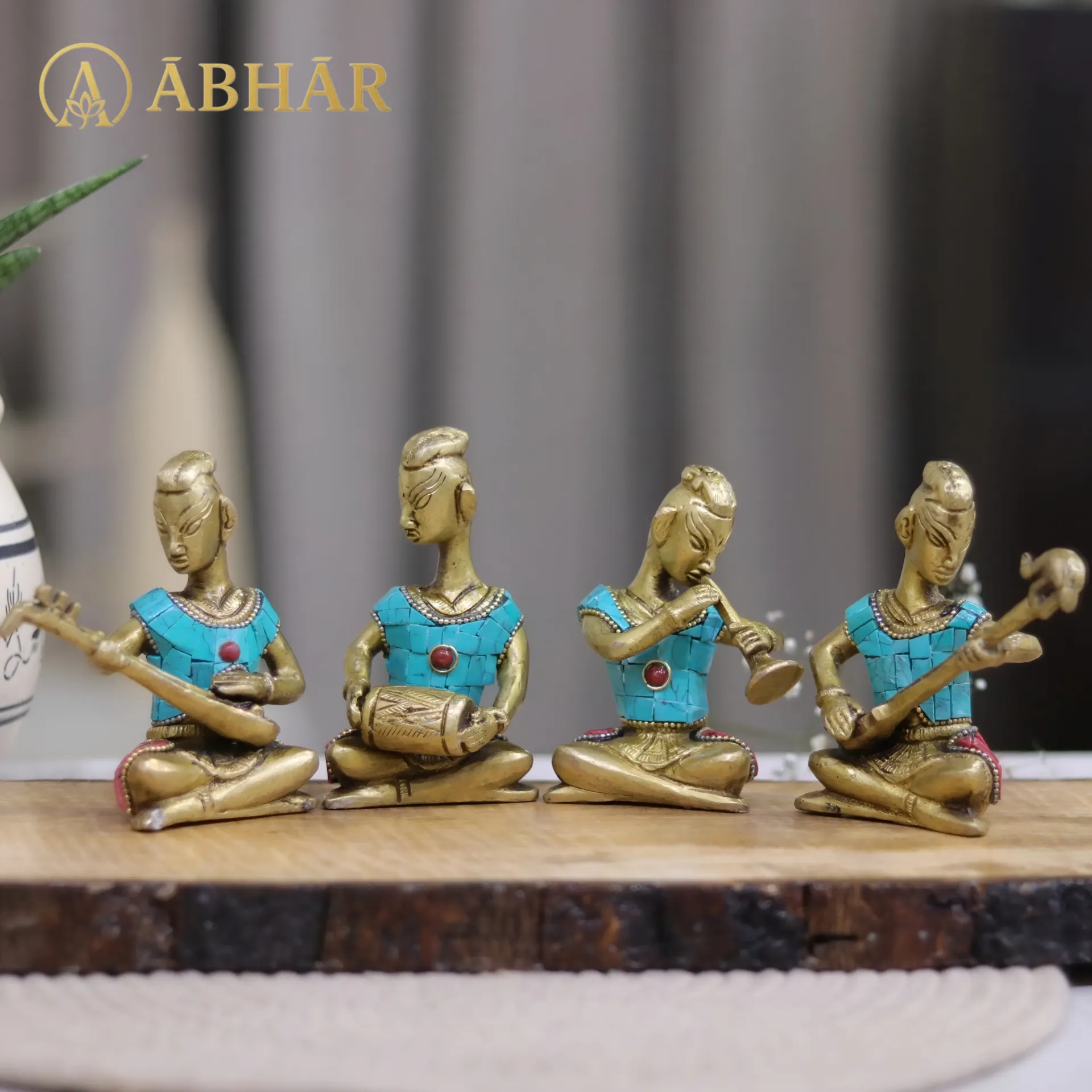 [B037] Brass Musician Set of 4 – Rhythm of Tradition | 4"