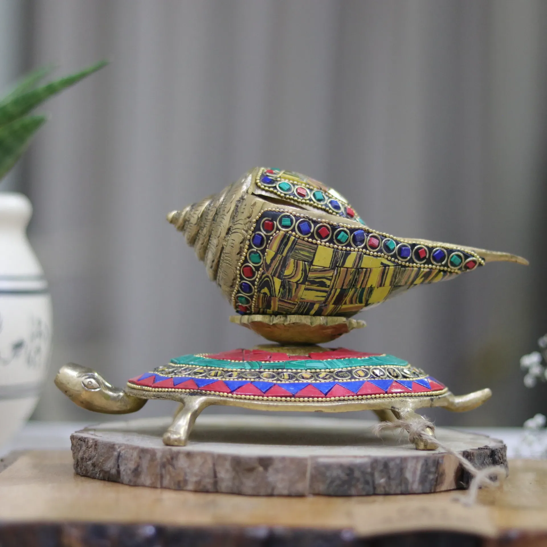 Brass Tortoise with Conch