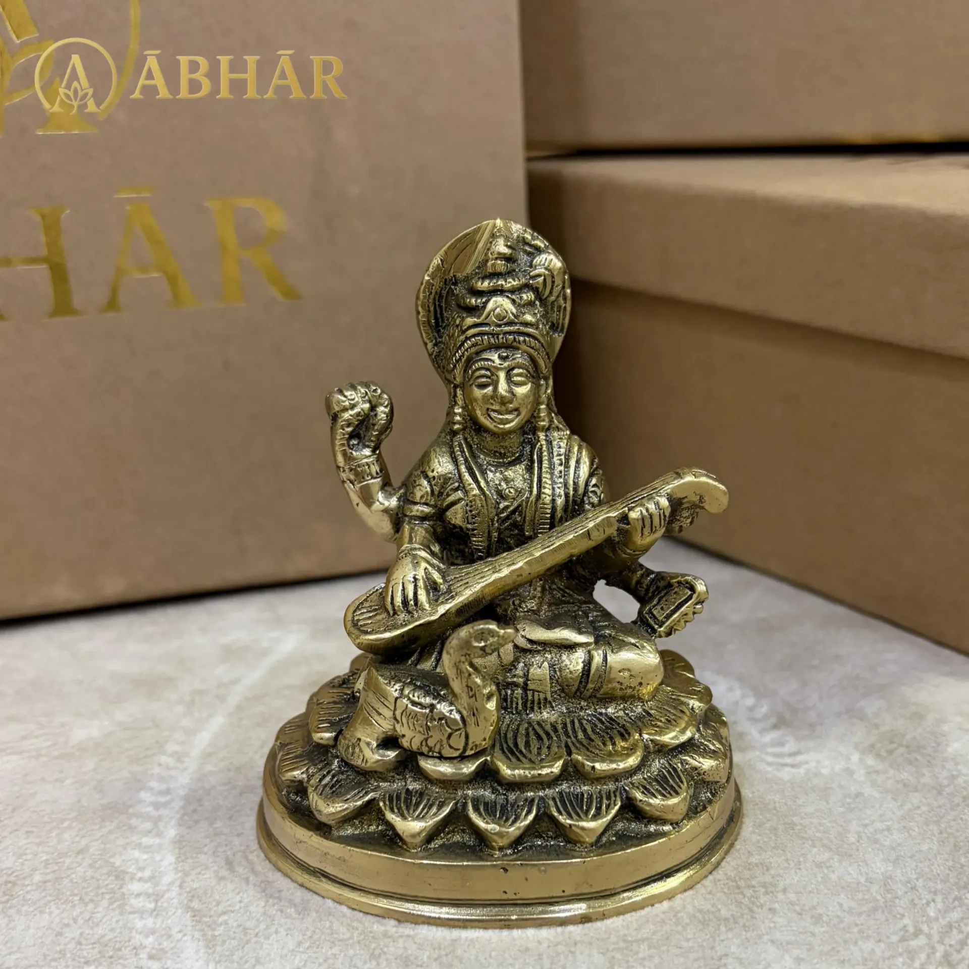 Brass Swaraswati | 3"