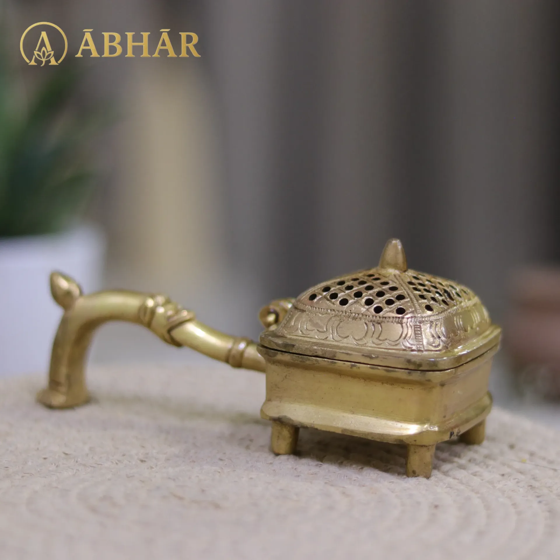 Brass Incense Burner (Dhoop dani) with handle