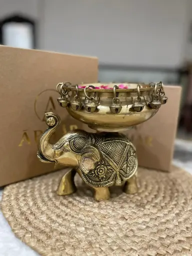 Brass Elephant Urli