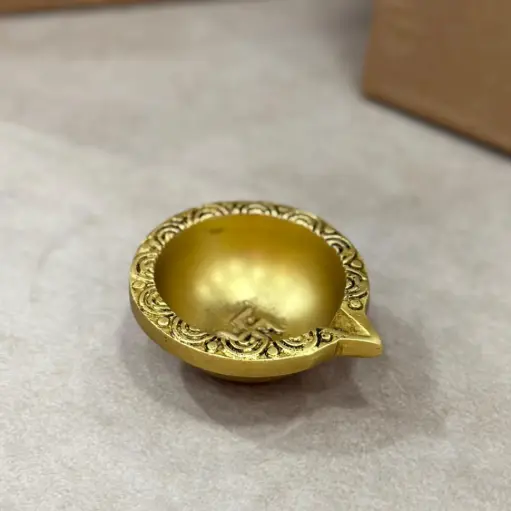 Brass Diya Pair – Light of Positivity & Protection (swastic)
